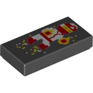 Tile 1 x 2 with Pixelated Ninja Print (Black)