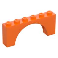 Brick Arch 1 x 6 x 2 - Thin Top without Reinforced Underside [New Version] (Orange)
