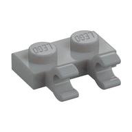 Plate Special 1 x 2 with Clips Horizontal [Open O Clips] (Light Bluish Gray)