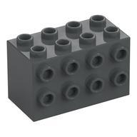 Brick Special 2 x 4 x 2 with Studs on Sides (Dark Bluish Gray)