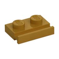 Plate Special 1 x 2 with Door Rail (Pearl Gold)