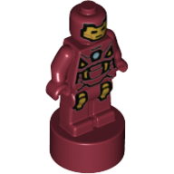 Minifig Trophy Statuette, Iron Man, Blue Arc Reactor Print (Dark Red)