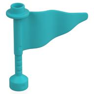 Duplo Flag Wavy 3 x 4 with Post (Medium Azure)