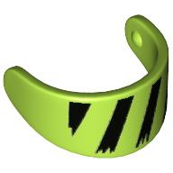 Headwear Accessory Visor For Standard Helmet with Black Hazard Stripes Print (Lime)