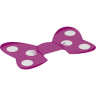 Bow, Dark Pink with White Spots Print (Trans-Clear)