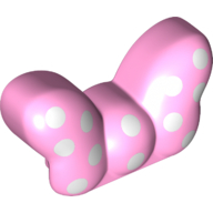 Duplo Brick Special 1 x 2 Bow with White Spots Print (Bright Pink)