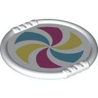 Duplo Disk with Yellow, Azure and Magenta Spiral Print (White)