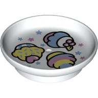 Duplo Dish with Cakes Print (White)