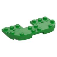 Plate Round Corners Double 4 x 8 with 2 x 2 Cutout and 2 x 8 Raised Studs, Reduces Nubs (Bright Green)