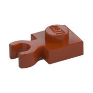 Plate Special 1 x 1 with Clip Vertical [Thick Open O Clip] (Dark Orange)