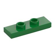 Plate Special 1 x 3 with 2 Studs with Groove and Inside Stud Holder (Jumper) (Green)