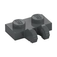 Hinge Plate 1 x 2 Locking with 2 Fingers on Side, 7 Teeth (Dark Bluish Gray)