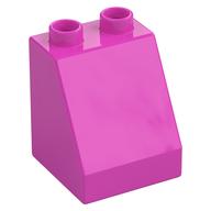 Duplo Brick 2 x 2 x 2 Slope (Dark Pink)