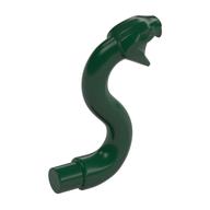 Animal, Snake Head with Open Mouth, Fangs and Curved Neck with Bar (Dark Green)