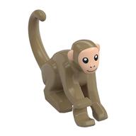 Animal, Monkey / Ape / Orangutan, One Arm Out, with Light Nougat Face Print (Dark Tan)