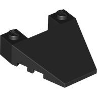 Brick Wedged, Sloped 4 x 4 Taper, with Stud Notches (Black)