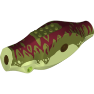Animal Body Part, Dinosaur, Tyrannosaurus Rex Body with Dark Red and Olive Green Skin Print (Yellowish Green)