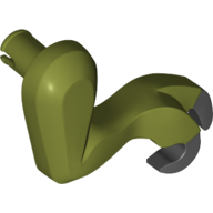 Animal Body Part, Dinosaur, Tyrannosaurus Rex Arm / Leg, Right, Small, Black Claws Print (Olive Green)