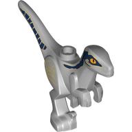 Animal, Dinosaur, Raptor, Child, Dark Blue, Tan Sides Stripes (Light Bluish Gray)