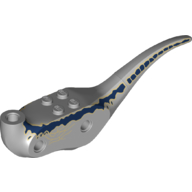 Animal Body Part, Dinosaur, Raptor Body with Blue Lines and Spots (Light Bluish Gray)