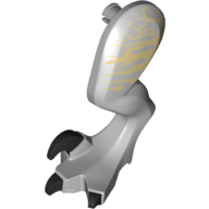 Animal Body Part, Dinosaur, Raptor Leg, Left, with Pin, Black Claws, Tan Stripes (Light Bluish Gray)