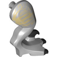 Animal Body Part, Dinosaur, Raptor Leg, Right, with Pin, Black Claws, Tan Stripes (Light Bluish Gray)