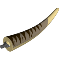 Animal Body Part, Dinosaur, Tyrannosaurus Rex Tail, with Pin, Dark Tan Top and Dark Brown Stripes Print (Tan)
