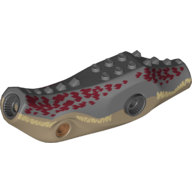 Animal Body Part, Dinosaur, Indoraptor Body with Dark Bluish Grey Top, Dark Red Spots Print (Dark Tan)