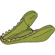 Animal Body Part, Dinosaur, Indominus Rex Lower Jaw with Tan Teeth (Olive Green)