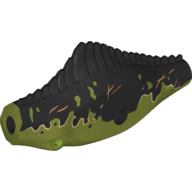 Animal Body Part, Dinosaur, Giganotosaurus Body with Black Markings, Scars Print (Olive Green)