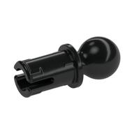 Technic Pin with Friction Ridges Lengthwise and Towball - Round Pin Hole (Black)