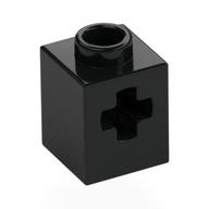 Technic Brick 1 x 1 with Axle Hole (Black)