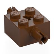 Brick Special 2 x 2 with 2 Pins and Axle Hole (Reddish Brown)