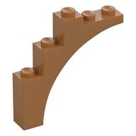 Brick Arch 1 x 5 x 4 [Continuous Bow, Raised Underside Cross Supports] (Medium Nougat)