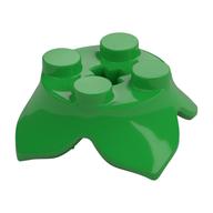 Plant, Leaves, Round 2 x 2 x 2/3 with + Axle Hole and 4 Leaf Extensions (Bright Green)