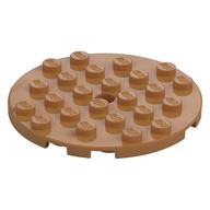 Plate Round 6 x 6 with Hole (Medium Nougat)