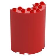 Cylinder Half 3 x 6 x 6 with 1 x 2 Cutout (Red)