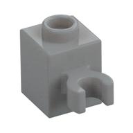 Brick Special 1 x 1 with Clip Vertical [Open O Clip, Hollow Stud] (Light Bluish Gray)