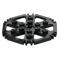 Technic Plate Rotor 6 Blade with Clip Ends Connected [aka Water Wheel] - Solid Studs (Black)
