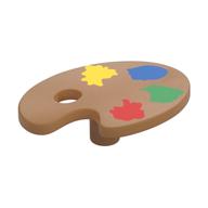 Equipment Paint Palette with Yellow, Blue, Green and Red Paint Spots Print (Medium Nougat)