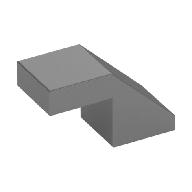 Brick Sloped 45° 2 x 1 with 2/3 Inverted Cutout and no stud (Metallic Silver)