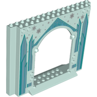 Panel 4 x 16 x 10 with Blue Ice Crystals, Silver Stars Print (Light Aqua)