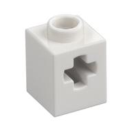 Technic Brick 1 x 1 with Axle Hole (White)