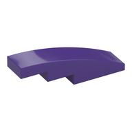 Brick Curved 4 x 1 No Studs [Stud Holder with Symmetric Ridges] (Dark Purple)