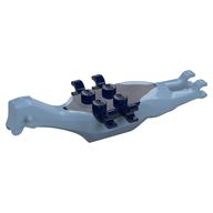 Animal Body Part, Dinosaur, Pteranodon Body, 4 Studs, 6 Clips with Dark Blue Top (Sand Blue)