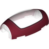 Windscreen 10 x 6 x 3 Bubble Canopy Double Tapered with Square Front Cutout and Dark Red Cockpit Print (Trans-Clear)