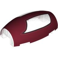 Windscreen 10 x 6 x 3 Bubble Canopy Double Tapered with Square Front Cutout and Dark Red Dual Cockpit Print (Trans-Clear)