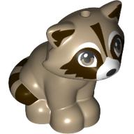Animal, Raccoon Sitting with Dark Brown Markings Print (Dark Tan)