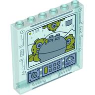 Panel 1 x 6 x 5 with Screen with Aliens, Buttons Print (Trans-Light Blue)