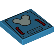 Tile 2 x 2 with Metal Panels and Mickey Mouse Logo Print (Dark Azure)
